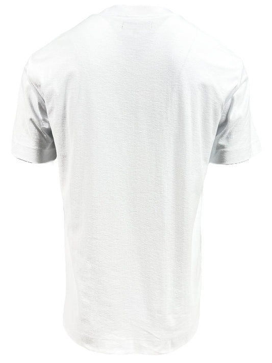 Rear view of an INIMIGO ITS3539 MEXICAN T-SHIRT WHITE, crafted from 100% cotton, displayed against a white background. Made in Portugal.
