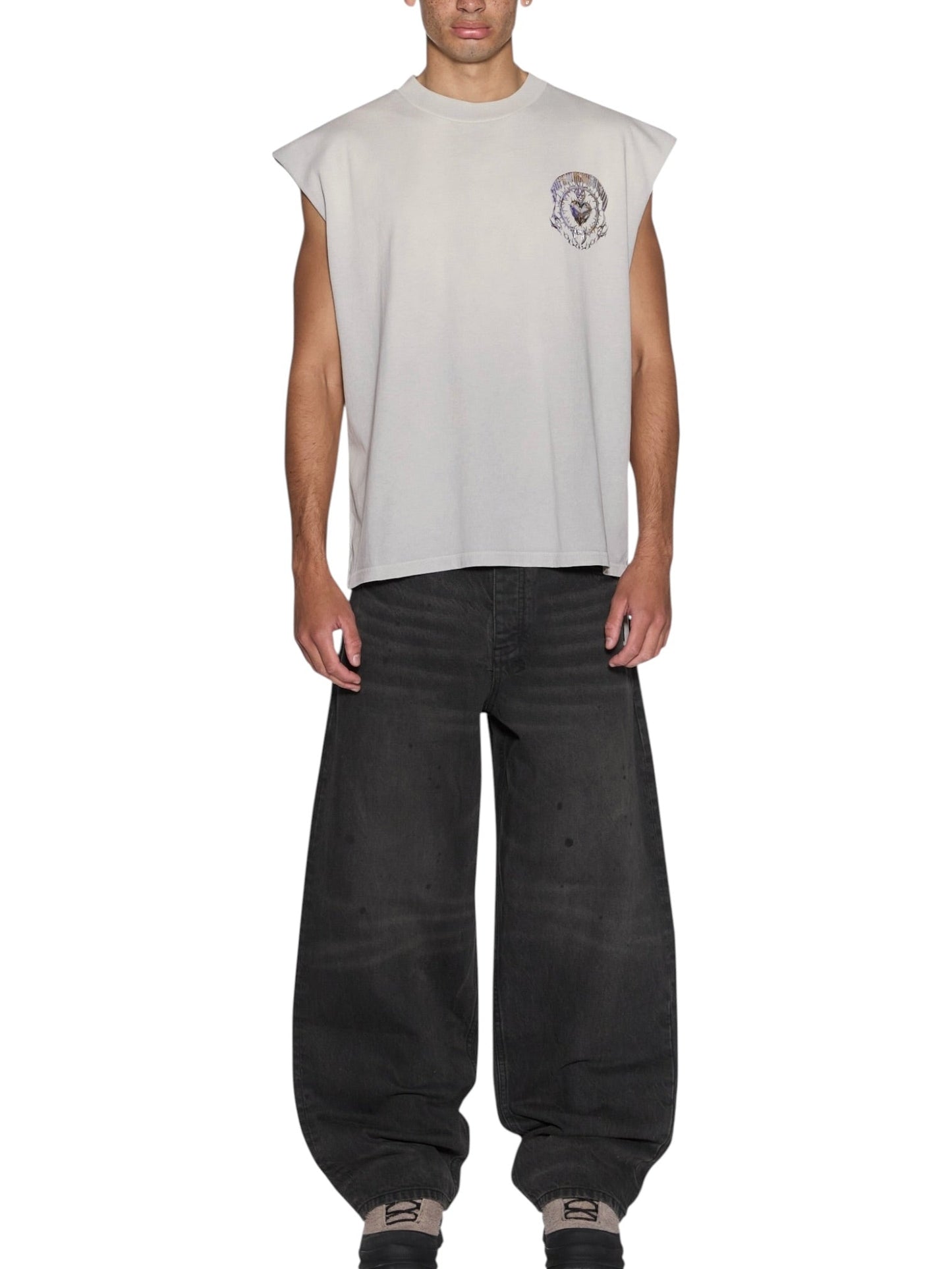 Ksubi Anguish Cut Off Tank Krete Grey