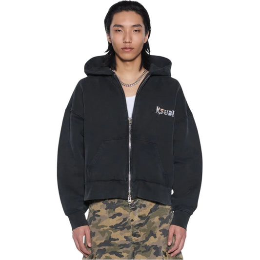 Ksubi Death Snake Halen Zip Hoodie Ash Black