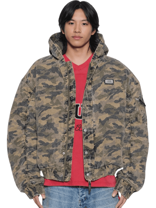 Ksubi Plated Bomber Jacket Camo Green
