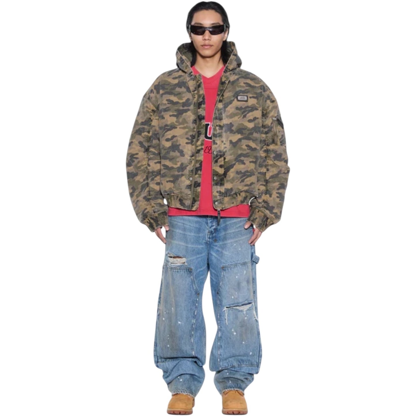 Ksubi Plated Bomber Jacket Camo Green