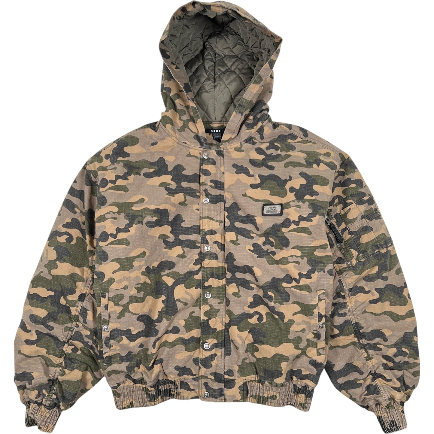 Ksubi Plated Bomber Jacket Camo Green
