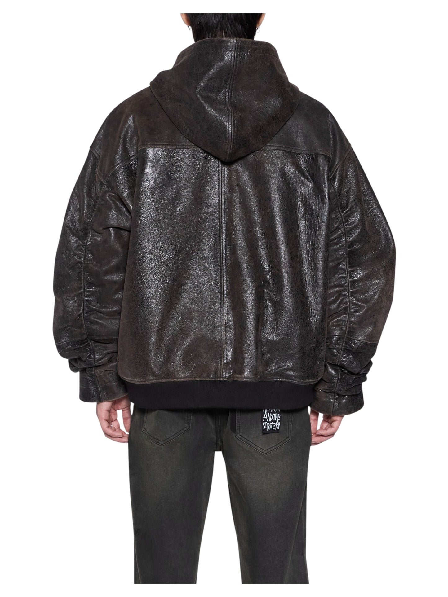 Probus Ksubi Slouchy Leather Bomber Jacket Aged Brown Ksubi Slouchy Leather Bomber Jacket Aged Brown BROWN