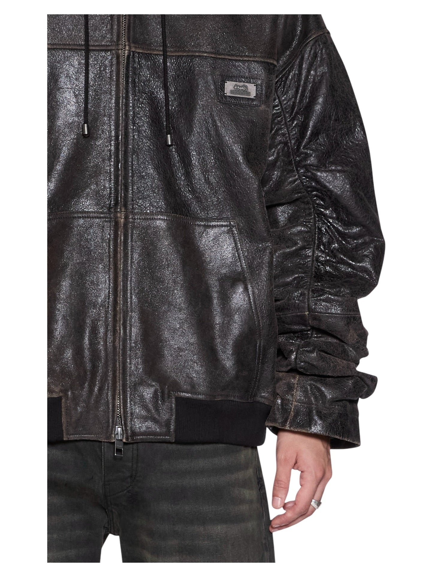 Probus Ksubi Slouchy Leather Bomber Jacket Aged Brown Ksubi Slouchy Leather Bomber Jacket Aged Brown BROWN