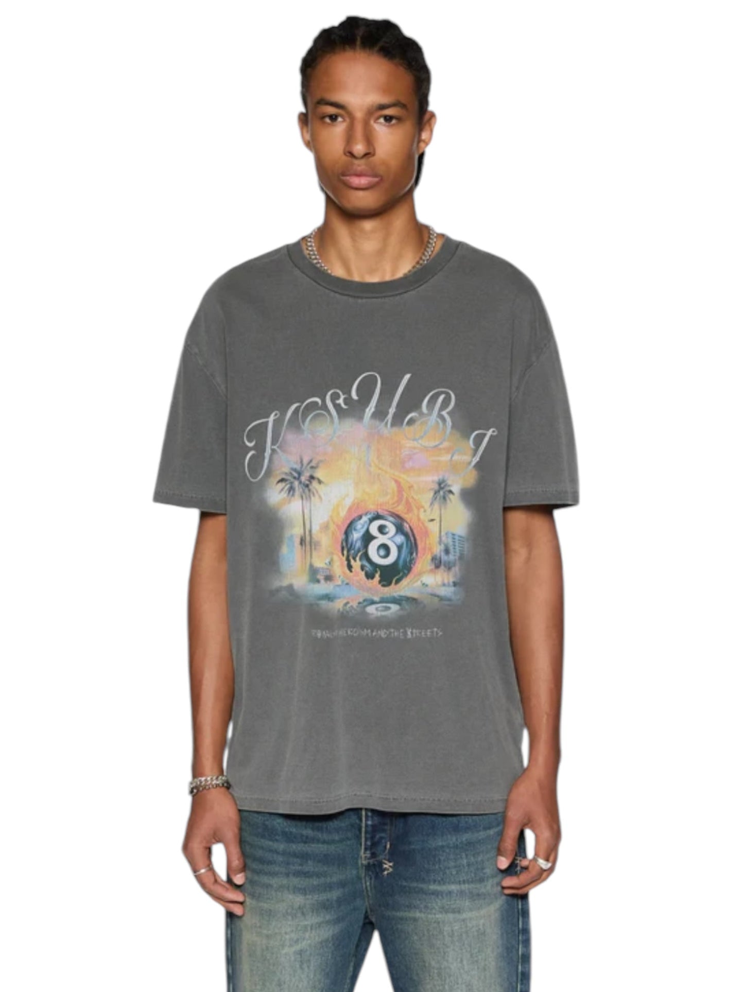 Ksubi World Order Biggie SS Tee Charcoal