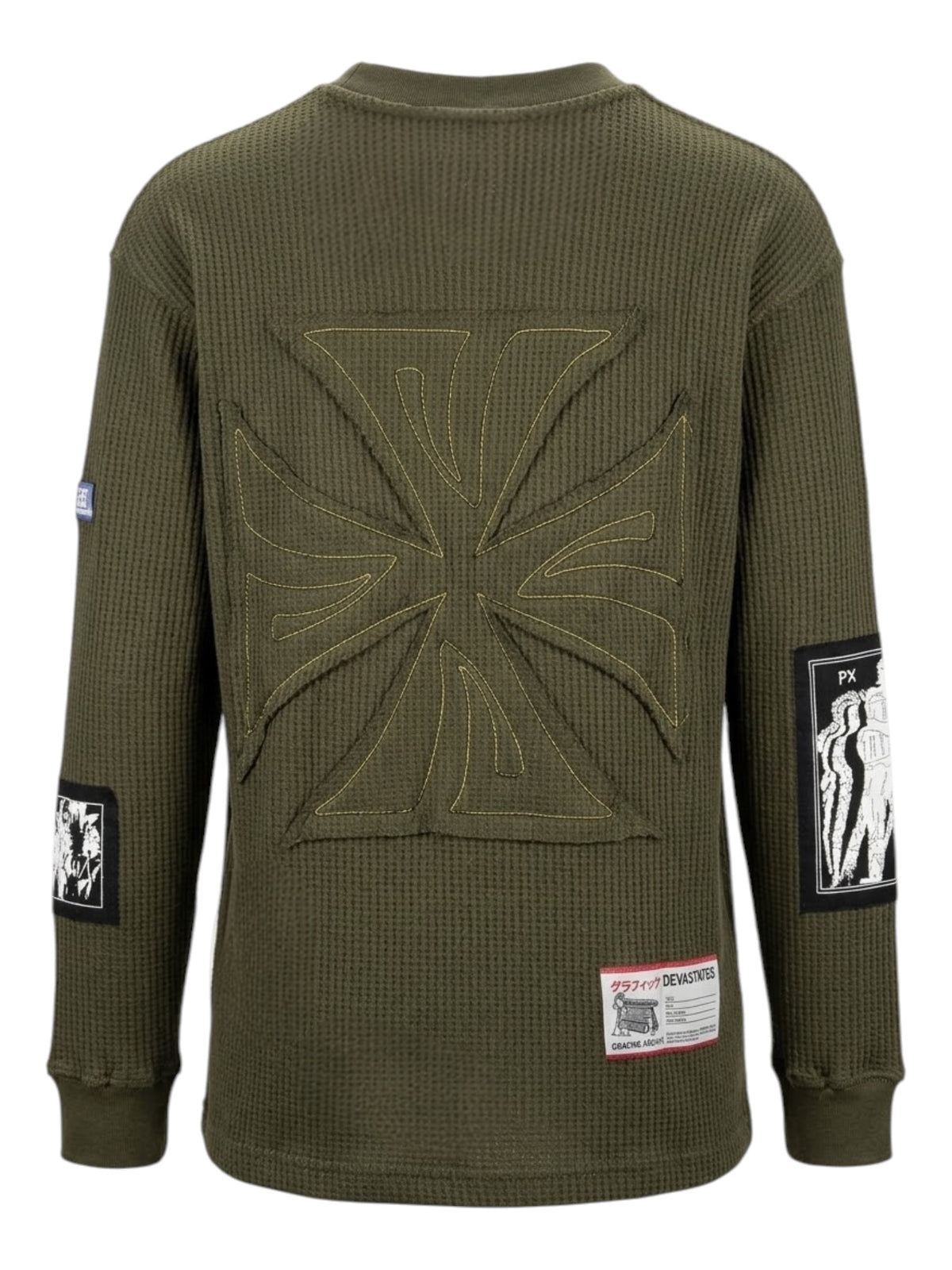 Devà States Carbon L/S Waffle Top Olive Green