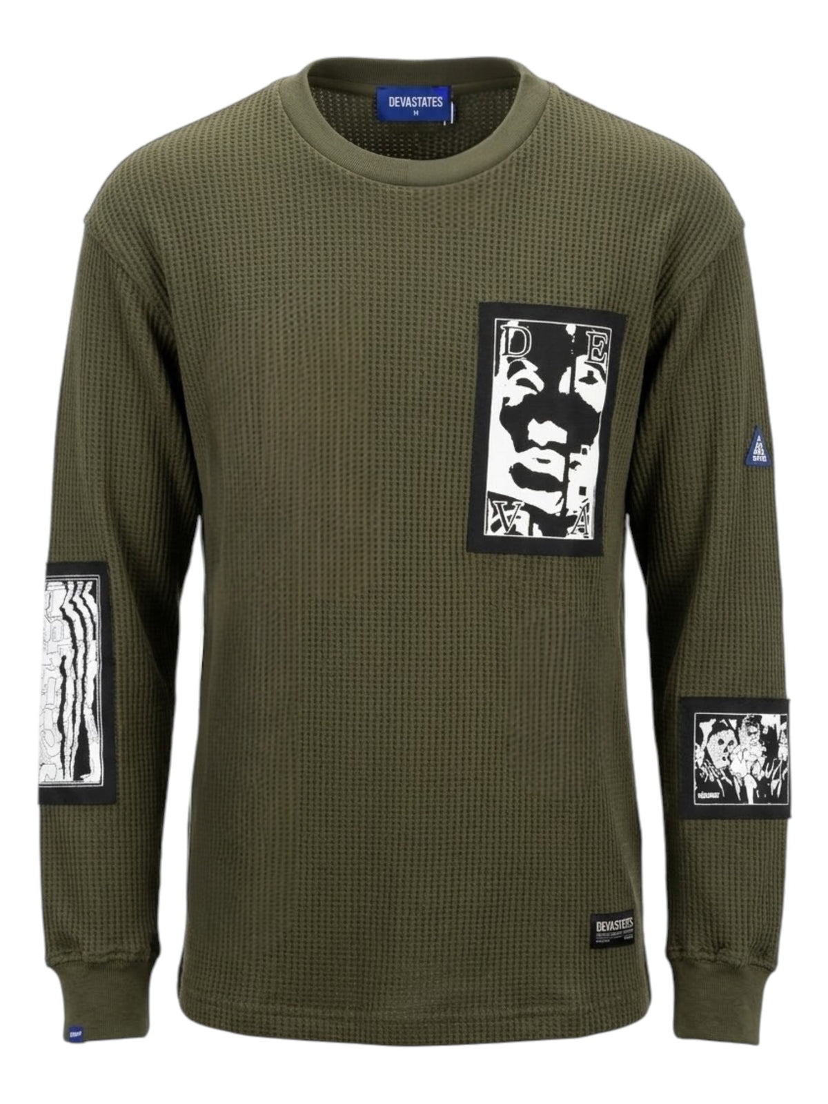 Devà States Carbon L/S Waffle Top Olive Green