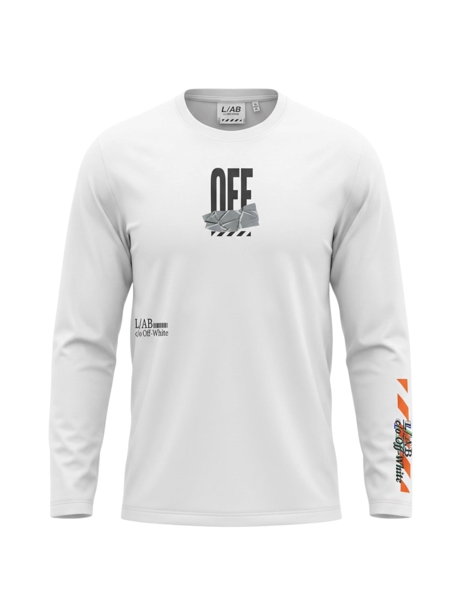 Off-White Off Active Duct Tape L/S Tee White