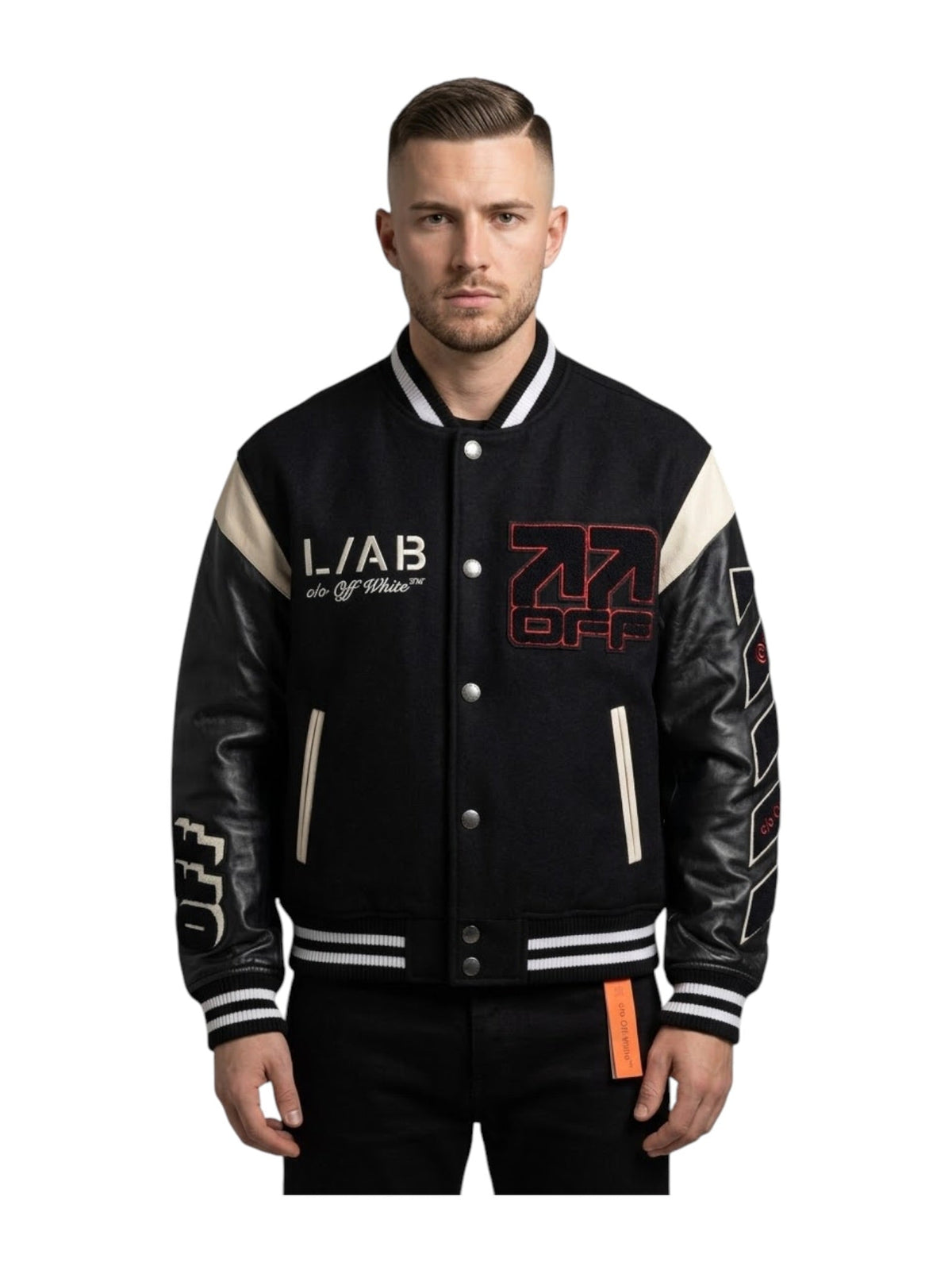 Probus Off-White Off Varsity Wool Leather Black Off-White Off Varsity Wool Leather Black BLACK