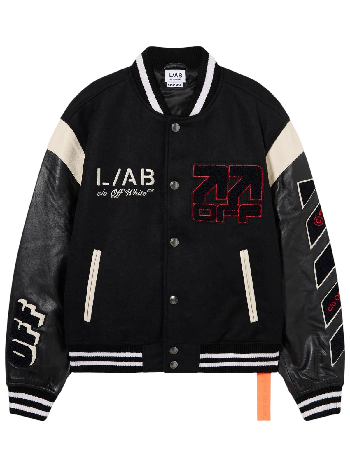 Probus Off-White Off Varsity Wool Leather Black Off-White Off Varsity Wool Leather Black BLACK