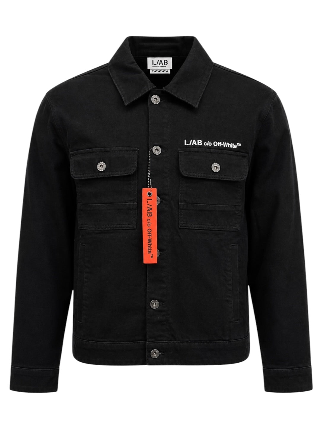 Probus Off-White Zip Trucker Denim Jacket Black Off-White Zip Trucker Denim Jacket Black S