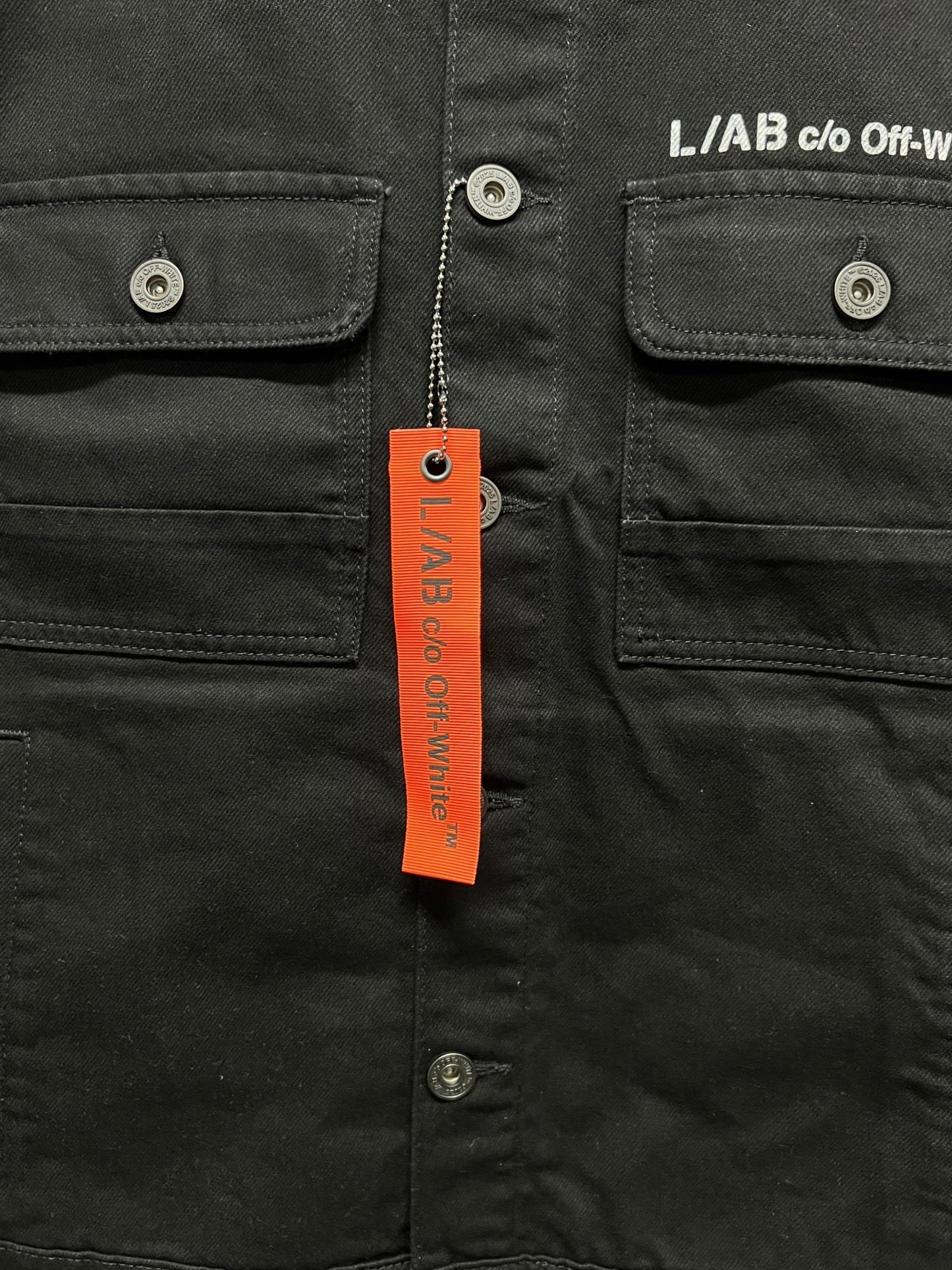 Probus Off-White Zip Trucker Denim Jacket Black Off-White Zip Trucker Denim Jacket Black S