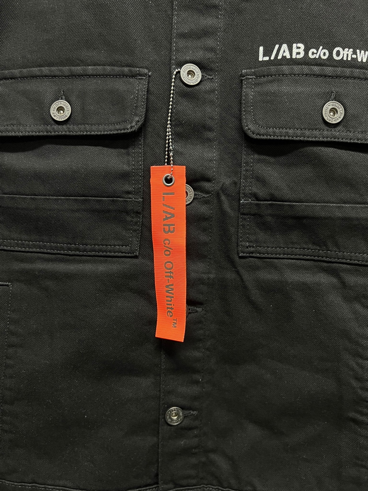 Probus Off-White Zip Trucker Denim Jacket Black Off-White Zip Trucker Denim Jacket Black S