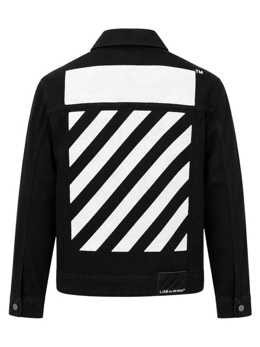 Probus Off-White Zip Trucker Denim Jacket Black Off-White Zip Trucker Denim Jacket Black S