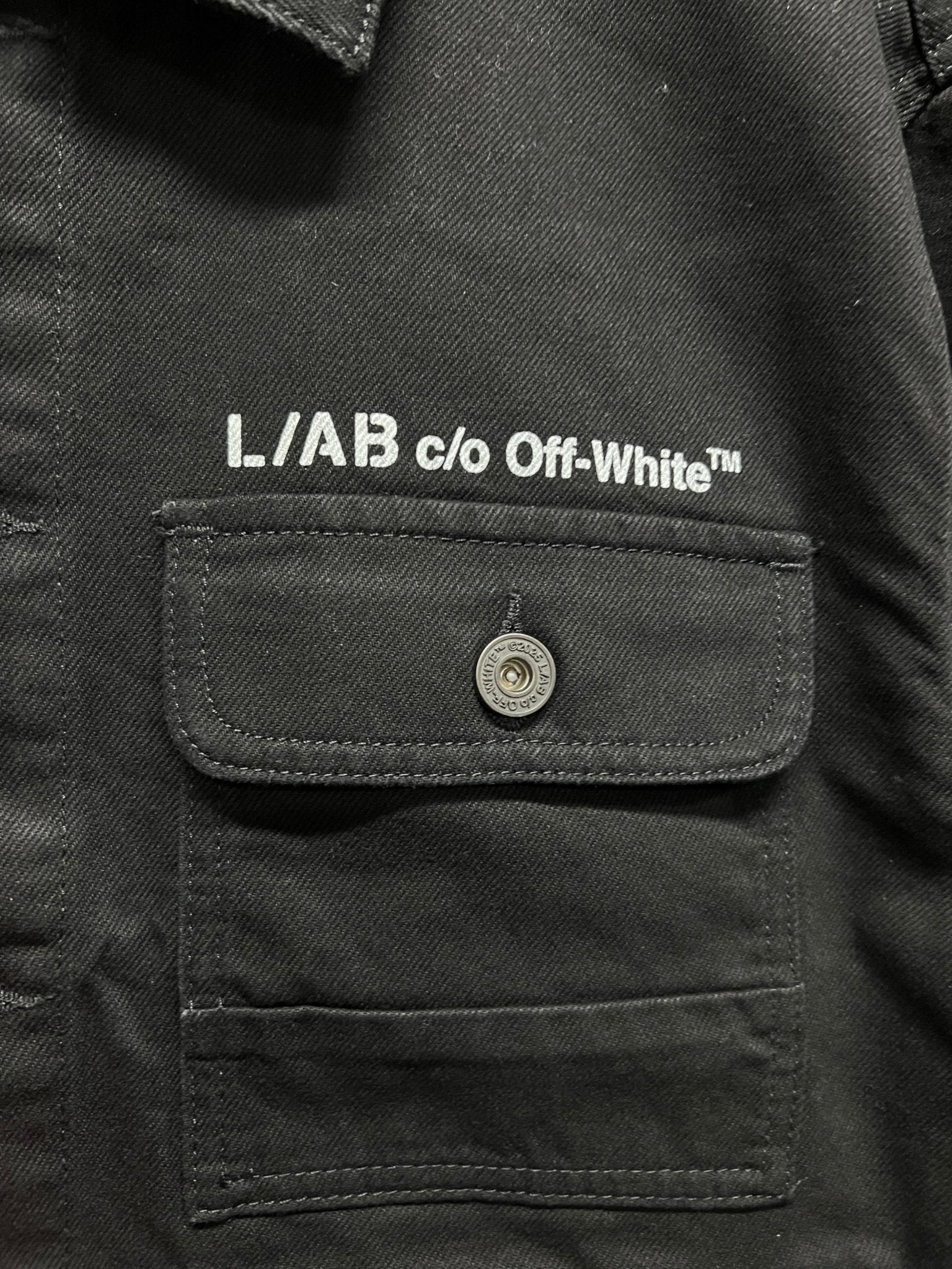 Probus Off-White Zip Trucker Denim Jacket Black Off-White Zip Trucker Denim Jacket Black S