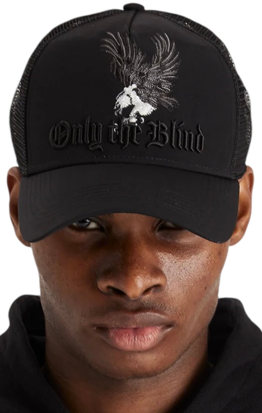 Only The Blind OTB-C1414 Hawk Mesh Trucker Cap Blk