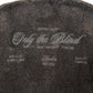 The Only The Blind OTB-K1629 Brown Studio Dept. Cardigan by ONLY THE BLIND features textured brown fabric and embroidered phrases such as “Only The Blind,” “British Luxury,” “Quality Fabrics,” and “Specialist Embroider.”.