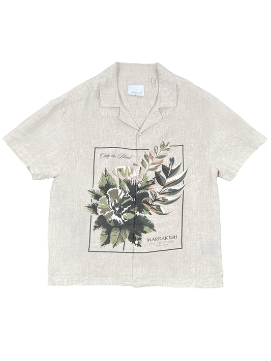 Only The Blind OTB-SH1534 Botanical Linen Shirt Beige