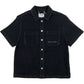 The Probus Only The Blind OTB-SH1572 Noir Heritage Shirt Black features short sleeves, two chest pockets, a collar, and a small embroidered script on the left pocket.