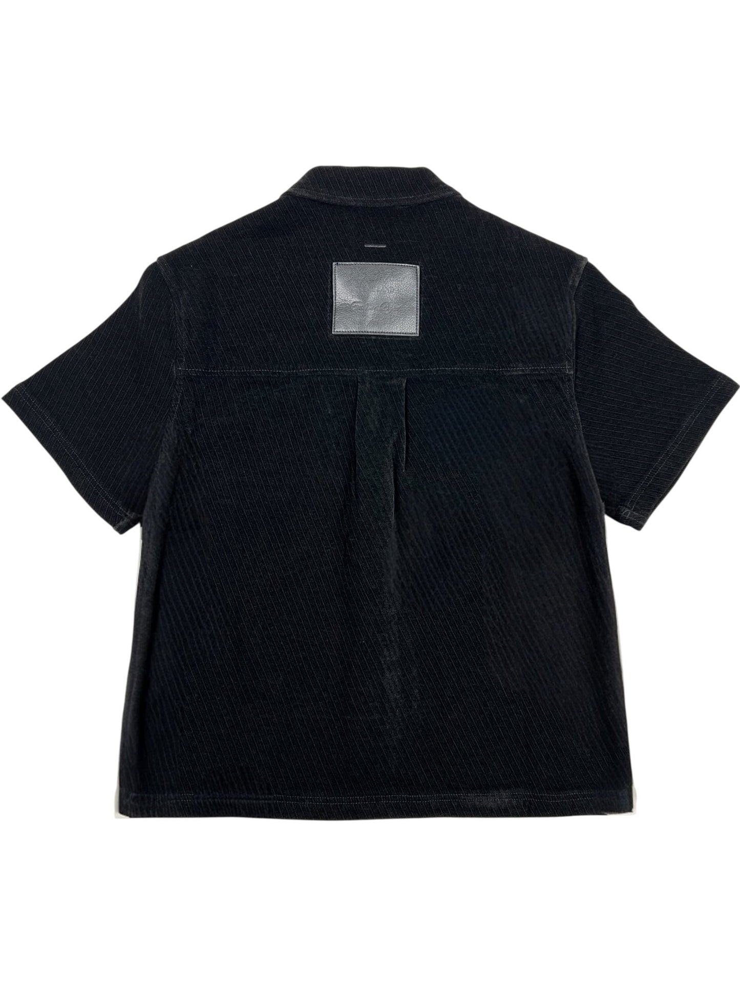 Back view of the Probus Only The Blind OTB-SH1572 Noir Heritage Shirt Black, showcasing a stitched square patch below the collar. Part of the Only The Blind collection.