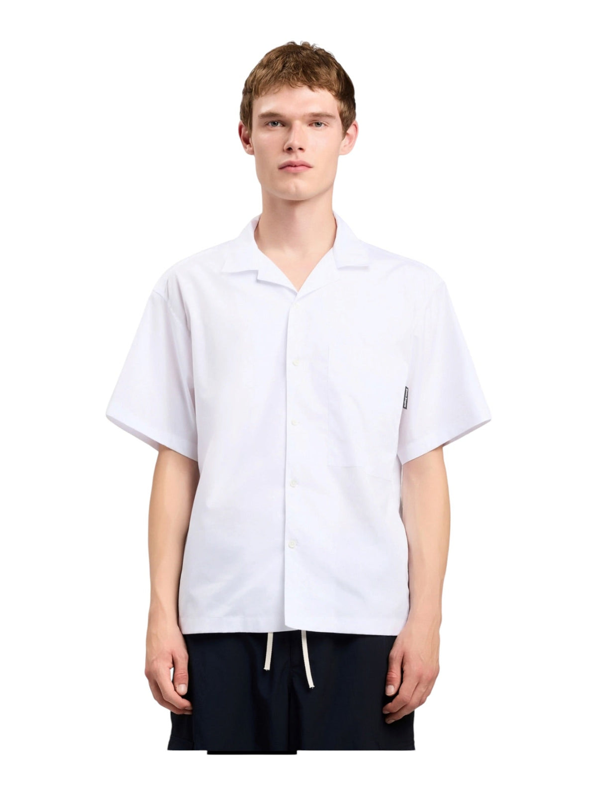 Probus Palm Angels B Curved Logo Bowling Shirt Off White Black Palm Angels B Curved Logo Bowling Shirt Off White Black S