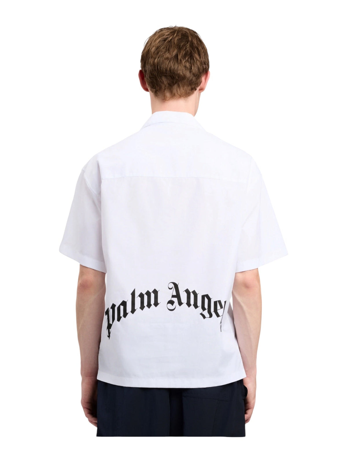 Probus Palm Angels B Curved Logo Bowling Shirt Off White Black Palm Angels B Curved Logo Bowling Shirt Off White Black S