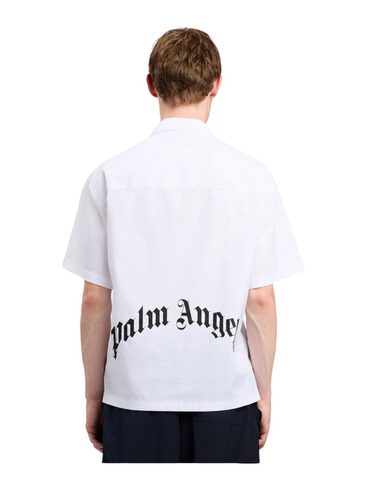 Probus Palm Angels B Curved Logo Bowling Shirt Off White Black Palm Angels B Curved Logo Bowling Shirt Off White Black S