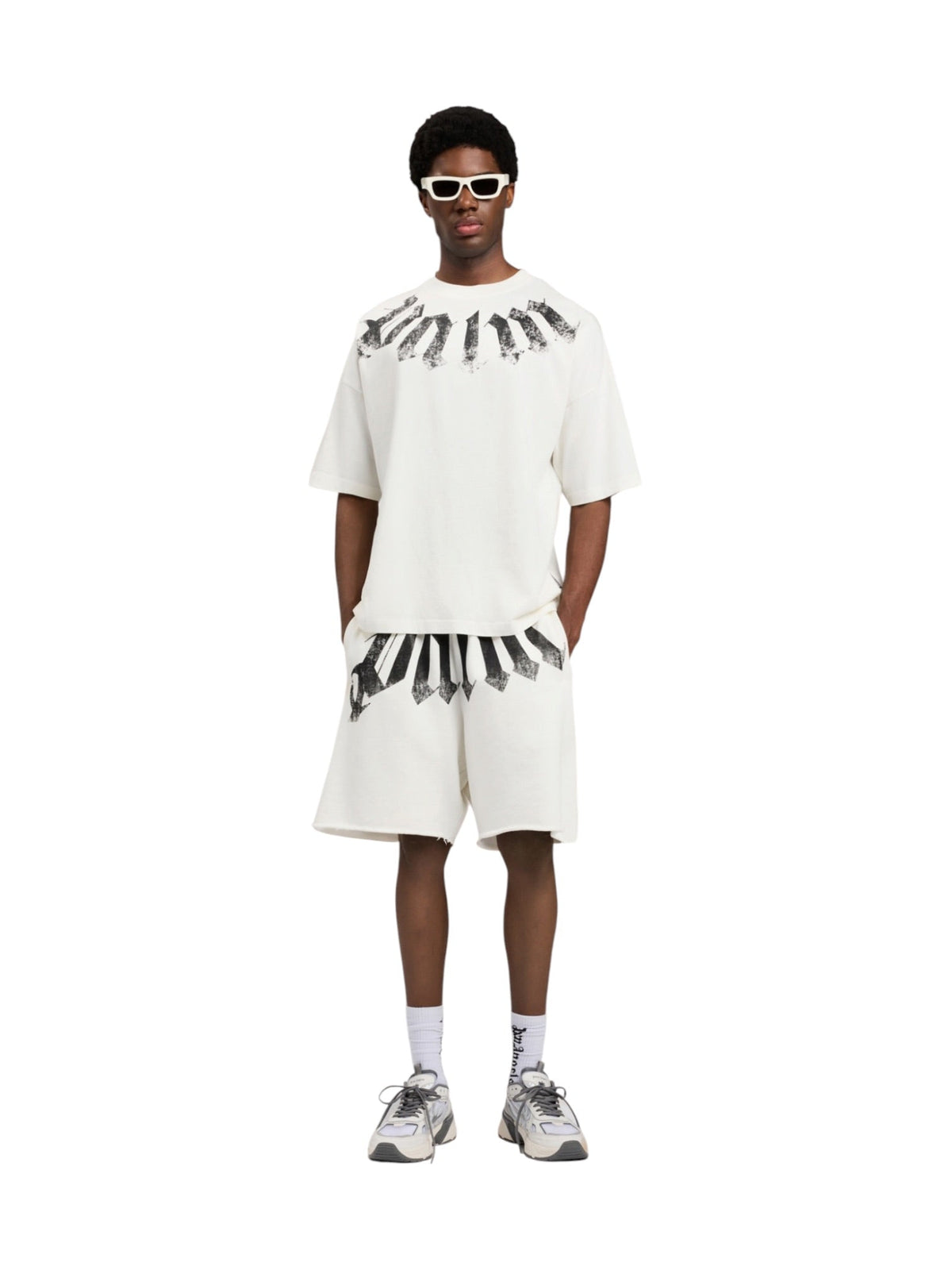 Probus Palm Angels Big Neck Logo Loose Tee Off White Black Palm Angels Big Neck Logo Loose Tee Off White Black XS