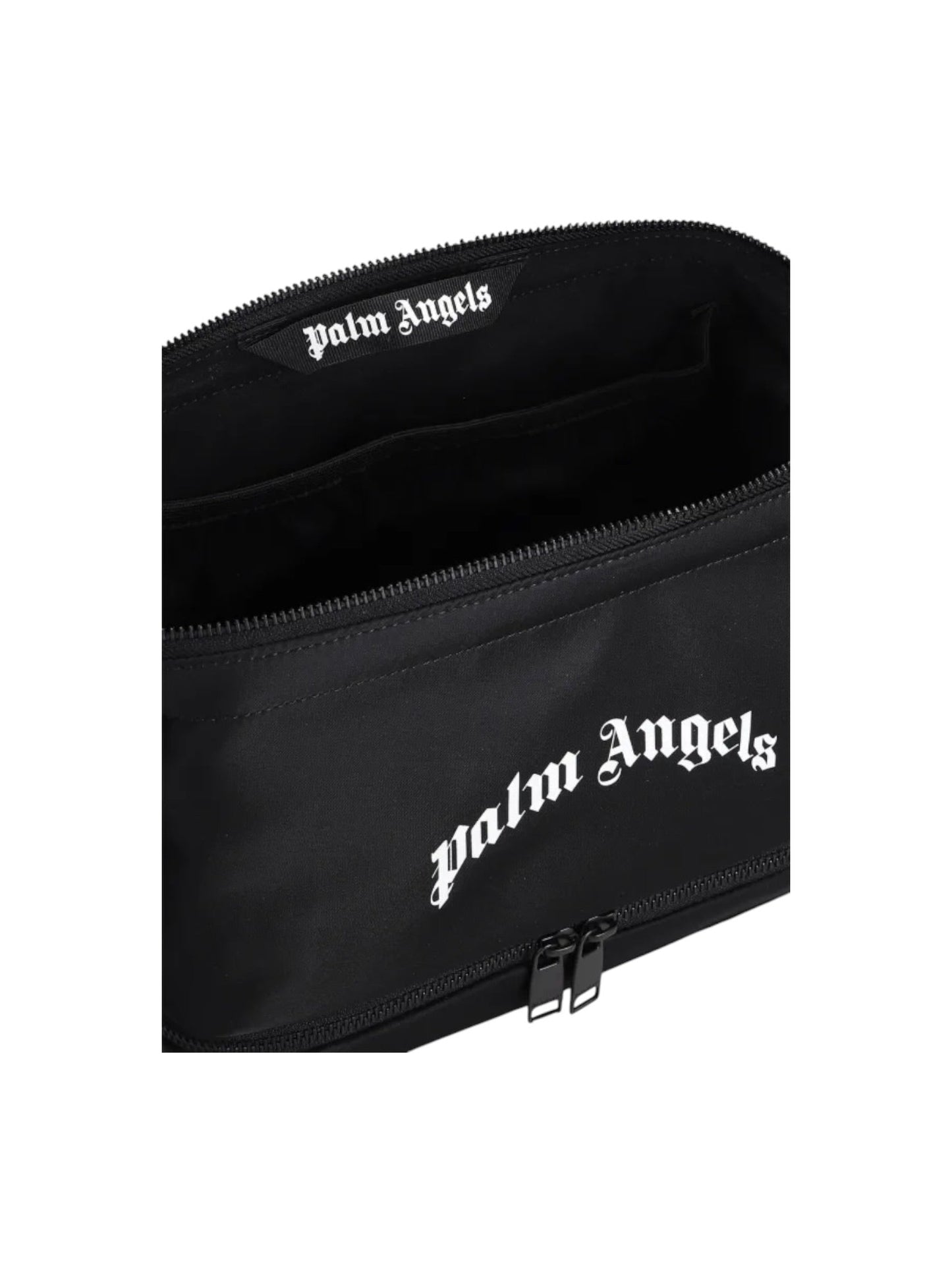 Palm Angels Curved  Logo Beauty Pouch Black White