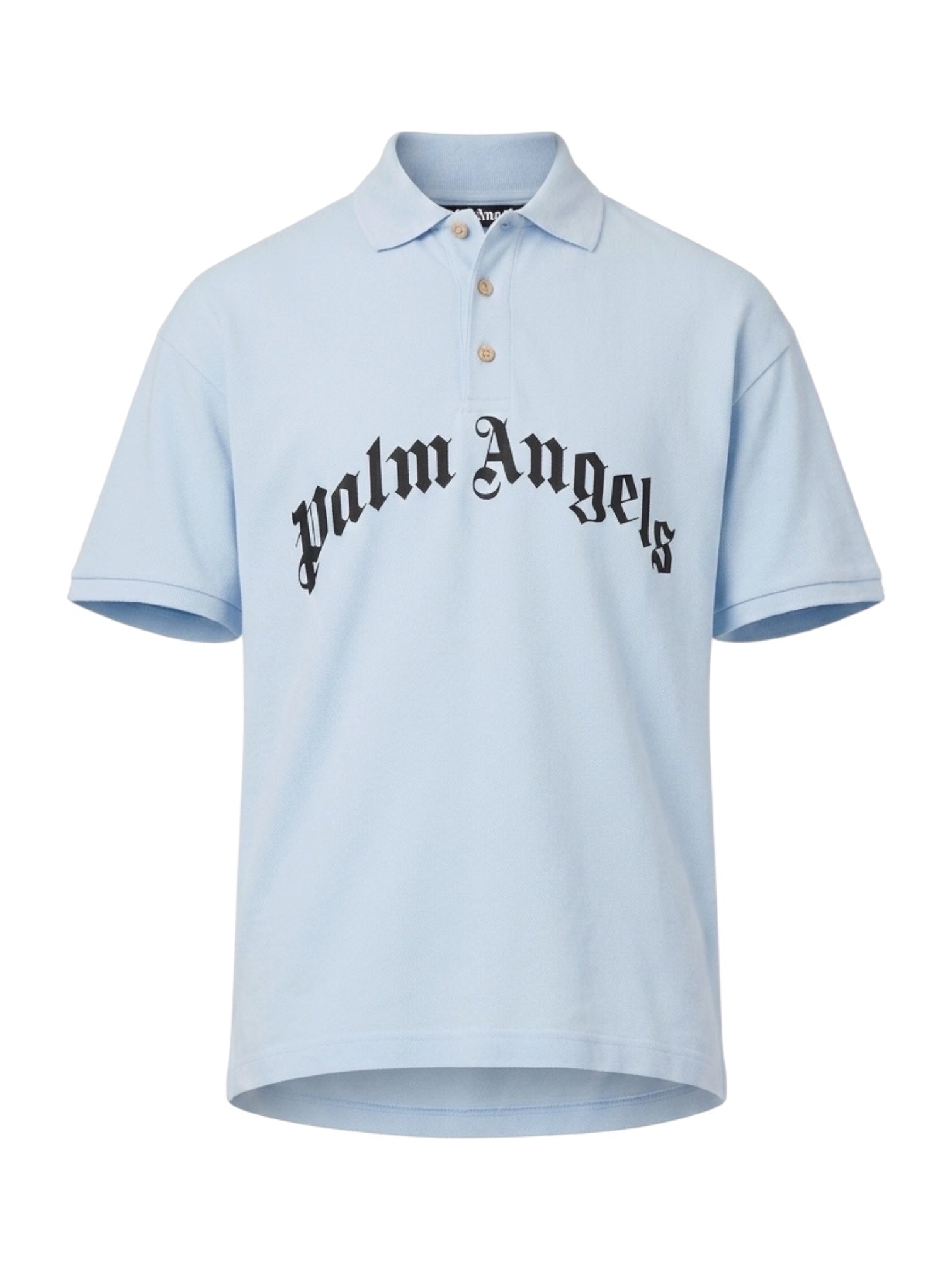 Palm Angels Curved Logo Polo S/S Baby Blue