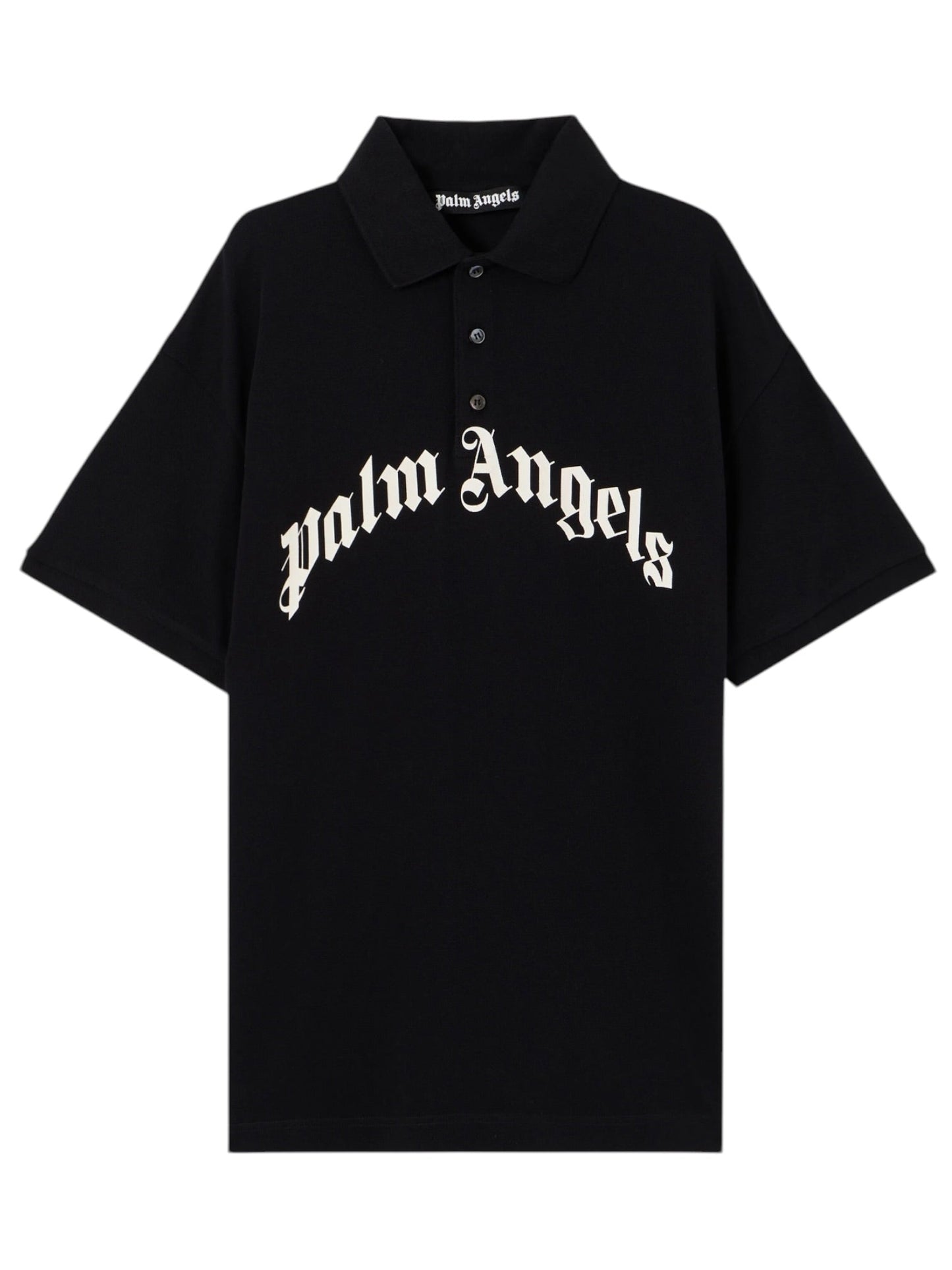 Palm Angels Curved Logo Polo S/S Black