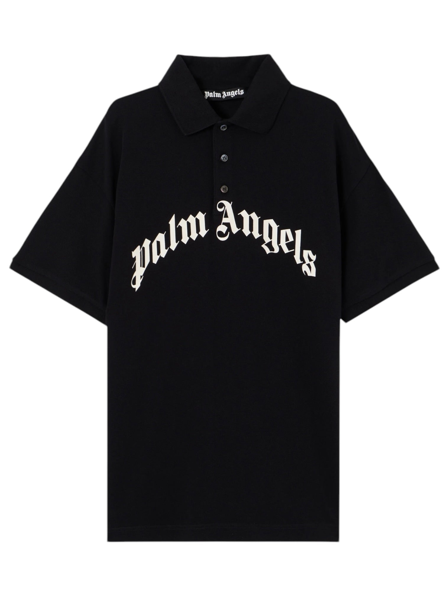 Palm Angels Curved Logo Polo S/S Black
