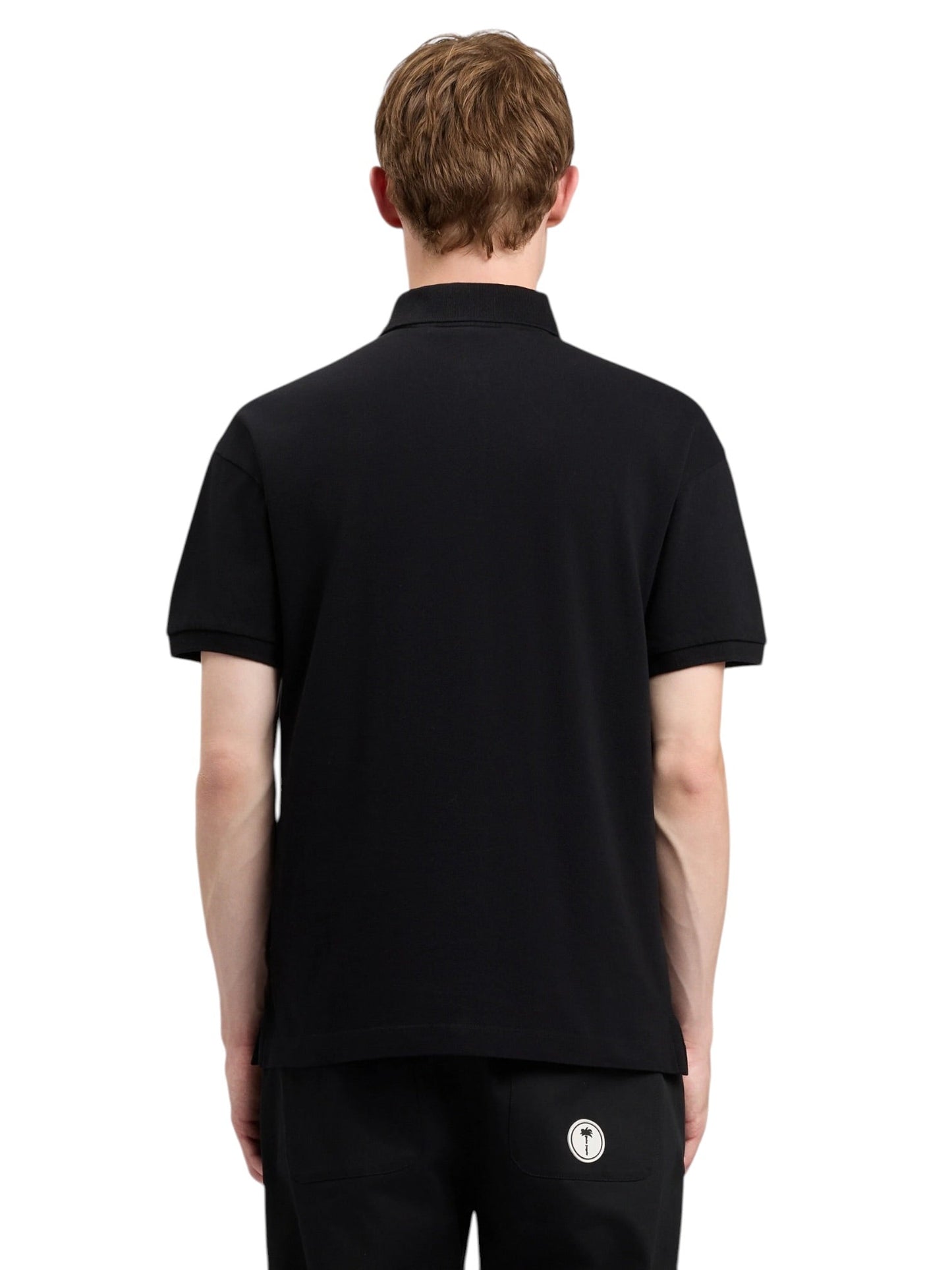 Palm Angels Curved Logo Polo S/S Black