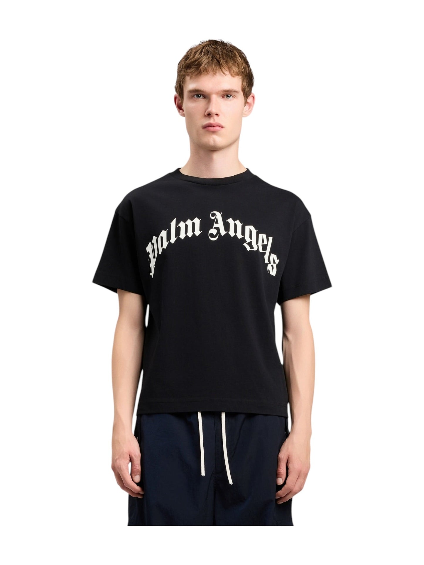 Palm Angels Curved Logo Regular Tee Black