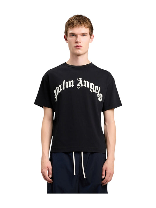 Palm Angels Curved Logo Regular Tee Black