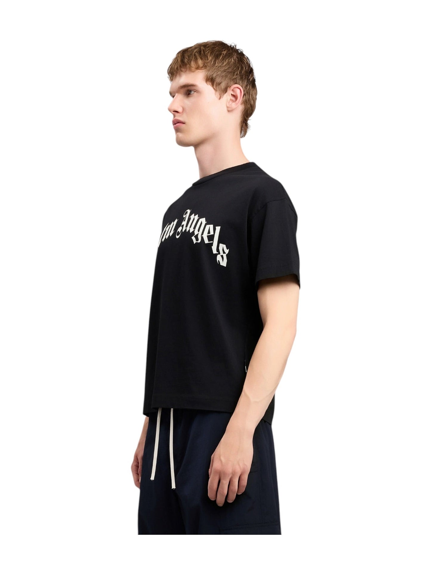 Palm Angels Curved Logo Regular Tee Black