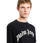 Palm Angels Curved Logo Regular Tee Black