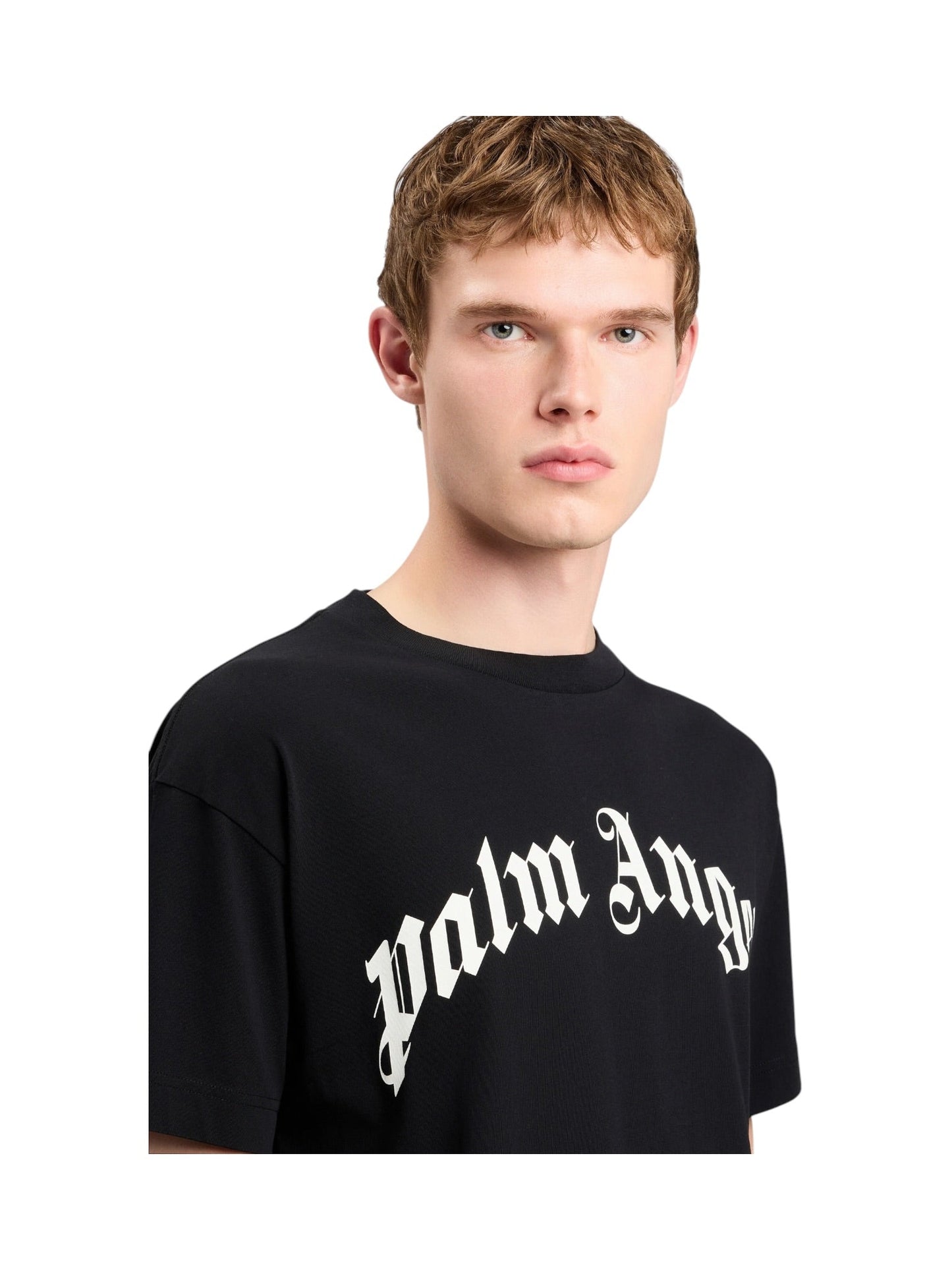 Palm Angels Curved Logo Regular Tee Black