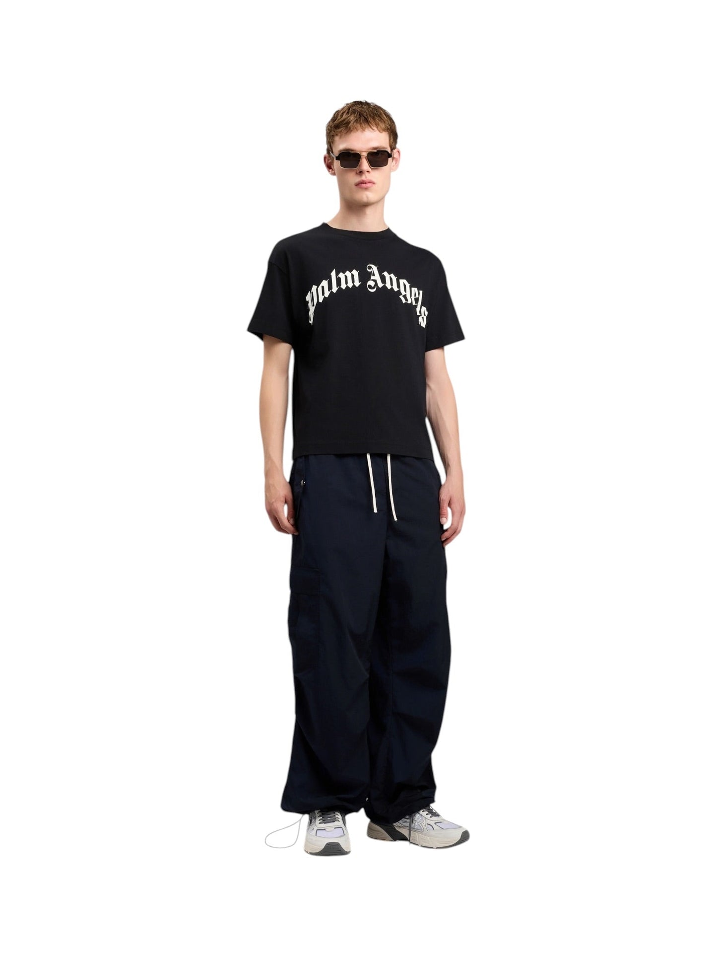 Palm Angels Curved Logo Regular Tee Black