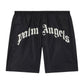 Palm Angels Curved Logo Swimshort Black Off White