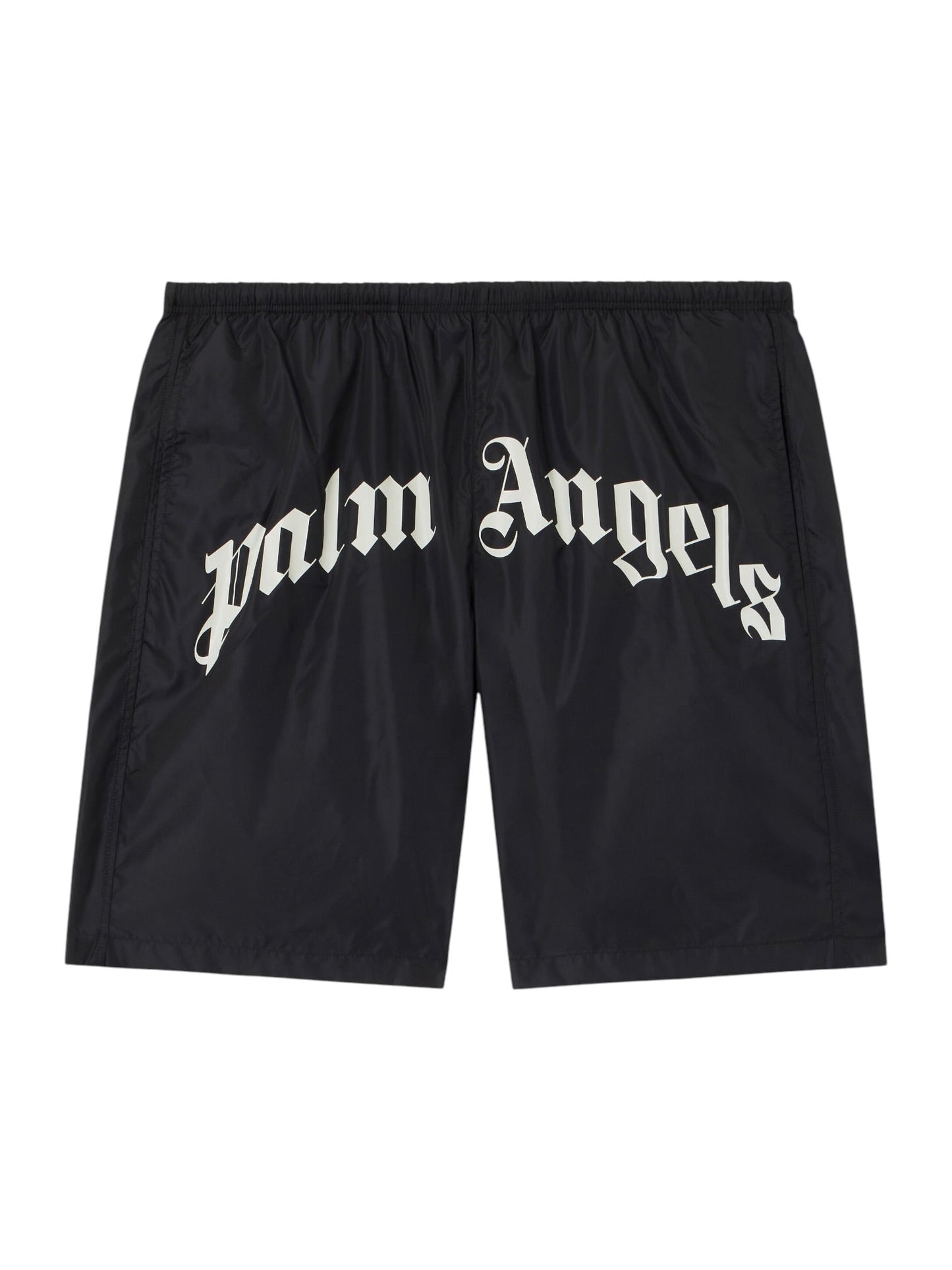 Palm Angels Curved Logo Swimshort Black Off White