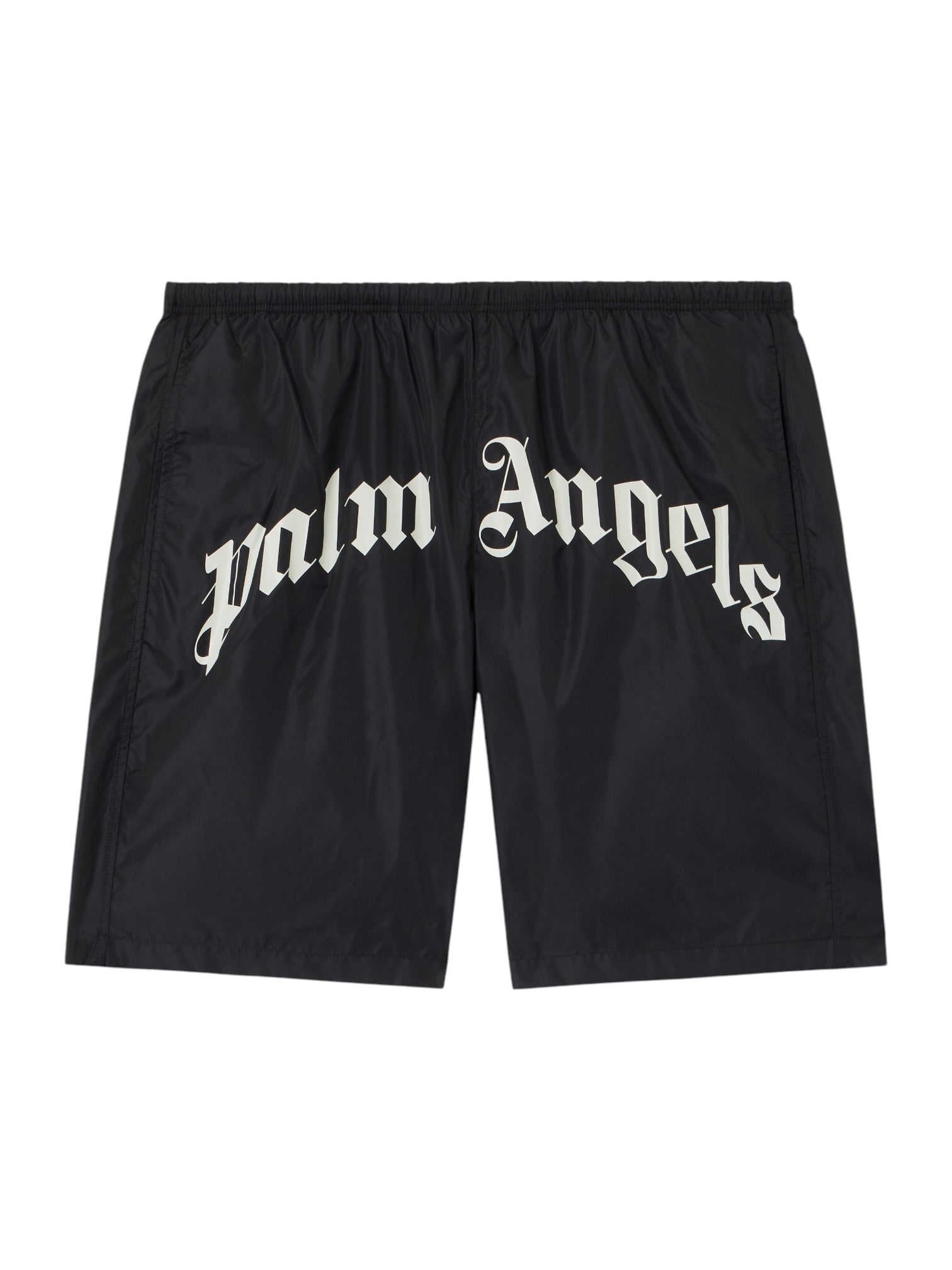 Palm Angels Curved Logo Swimshort Black Off White