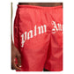 Palm Angels Curved Logo Swimshort Red Off White