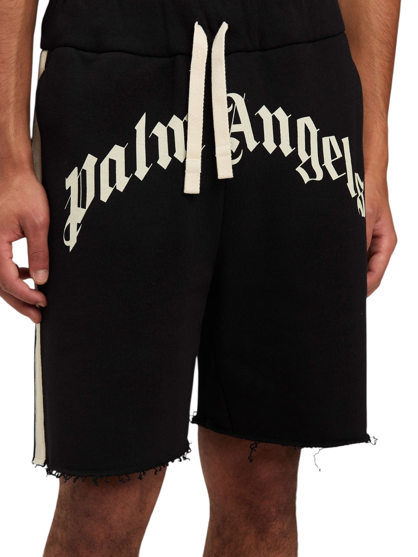 Palm Angels Curved Logo Track Sweatshorts Black