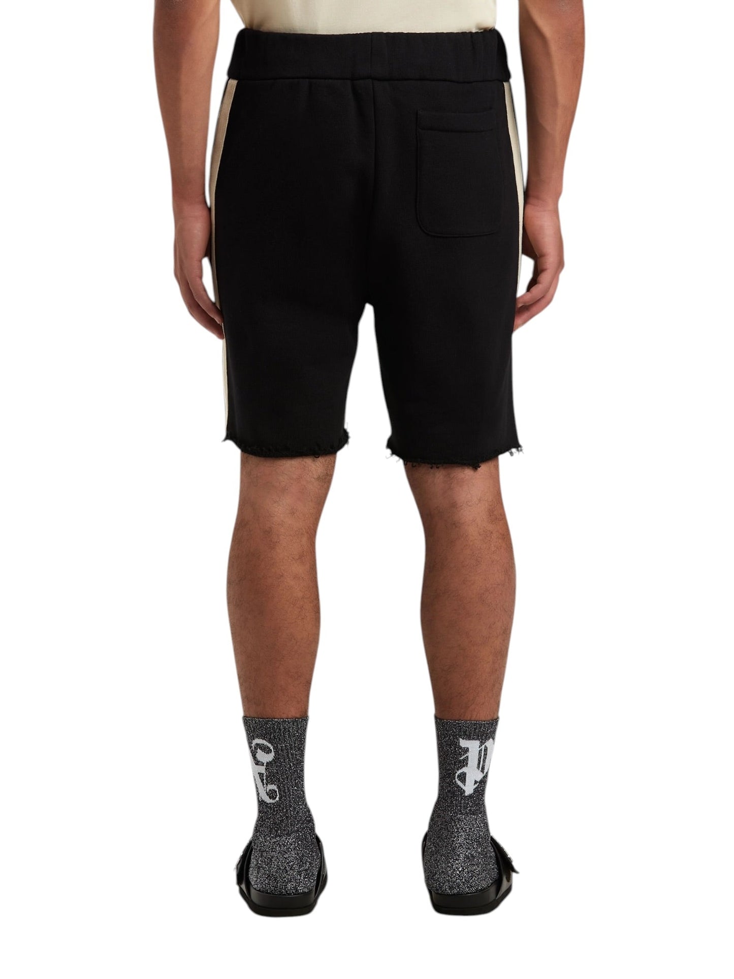 Palm Angels Curved Logo Track Sweatshorts Black