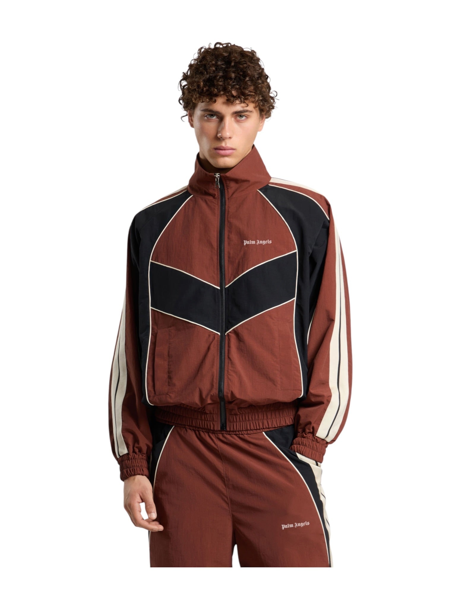 Probus Palm Angels Hollywood Windbreaker Brown Black Palm Angels Hollywood Windbreaker Brown Black M