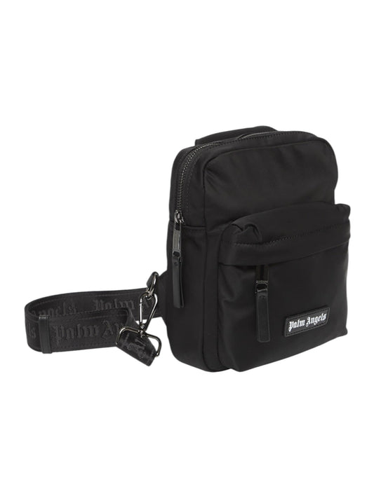 Palm Angels Logo Crossbody Bag Black White
