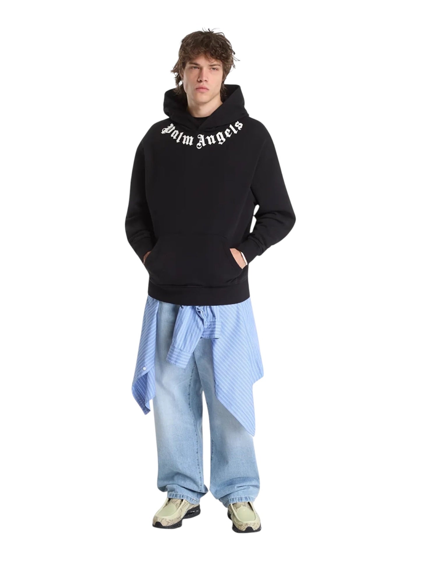 Probus Palm Angels Neck Logo Regular Hoodie Black Off White Palm Angels Neck Logo Regular Hoodie Black Off White XS