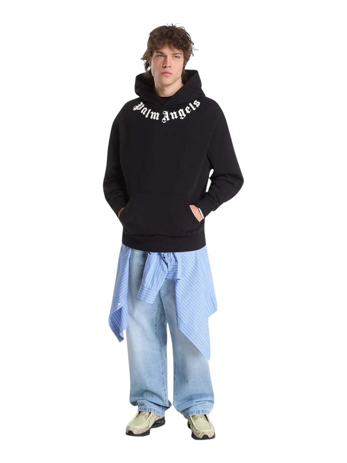 Probus Palm Angels Neck Logo Regular Hoodie Black Off White Palm Angels Neck Logo Regular Hoodie Black Off White XS