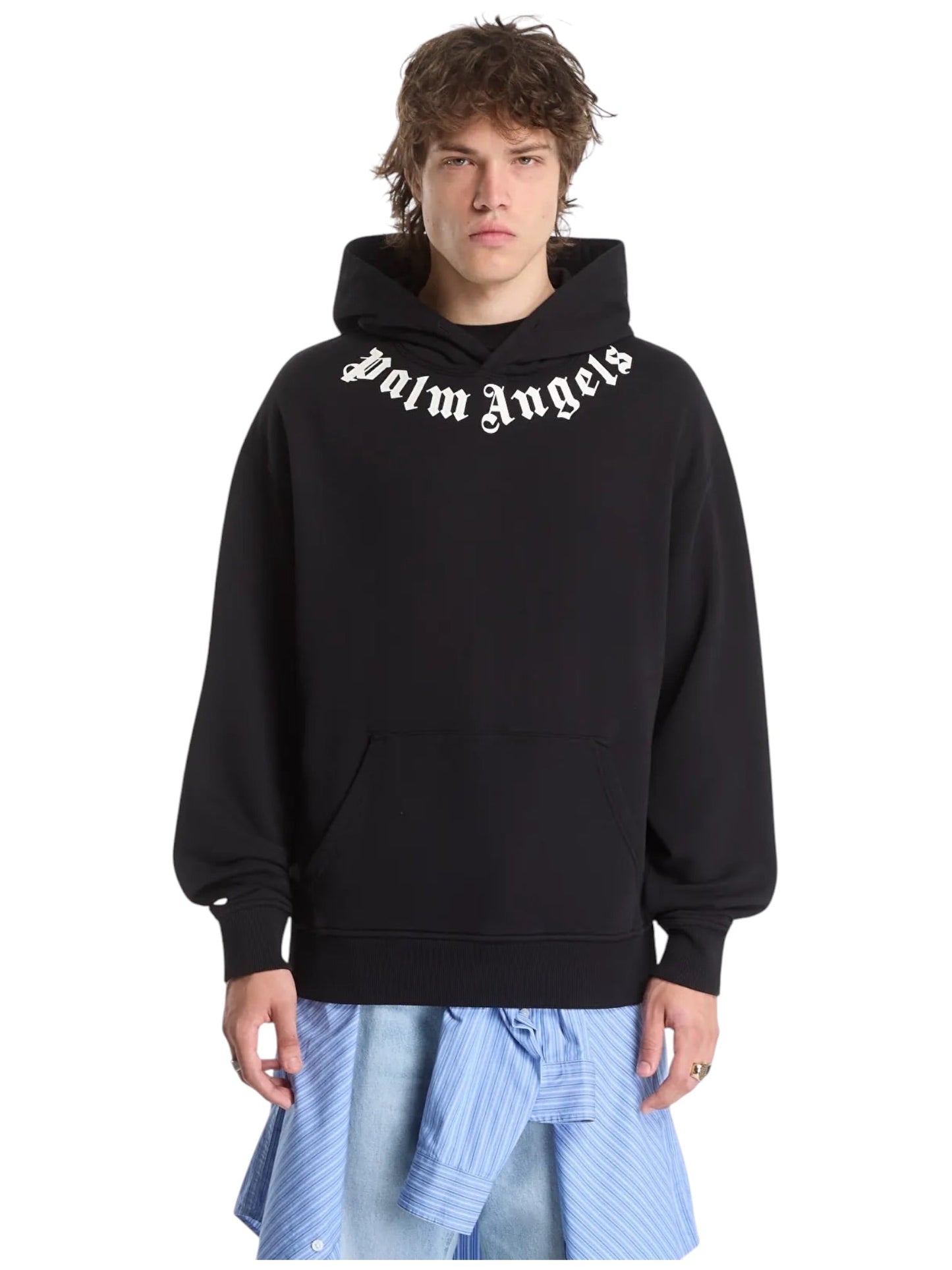 Probus Palm Angels Neck Logo Regular Hoodie Black Off White Palm Angels Neck Logo Regular Hoodie Black Off White XS